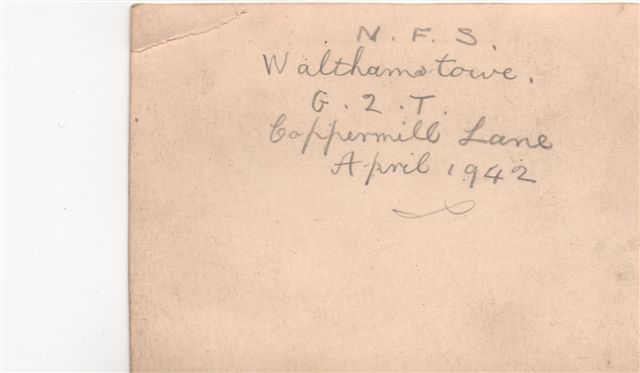 Walthamstow, Coppermill ARP - 1942 (reverse) Walthamstow, Coppermill ARP - 1942 (reverse)